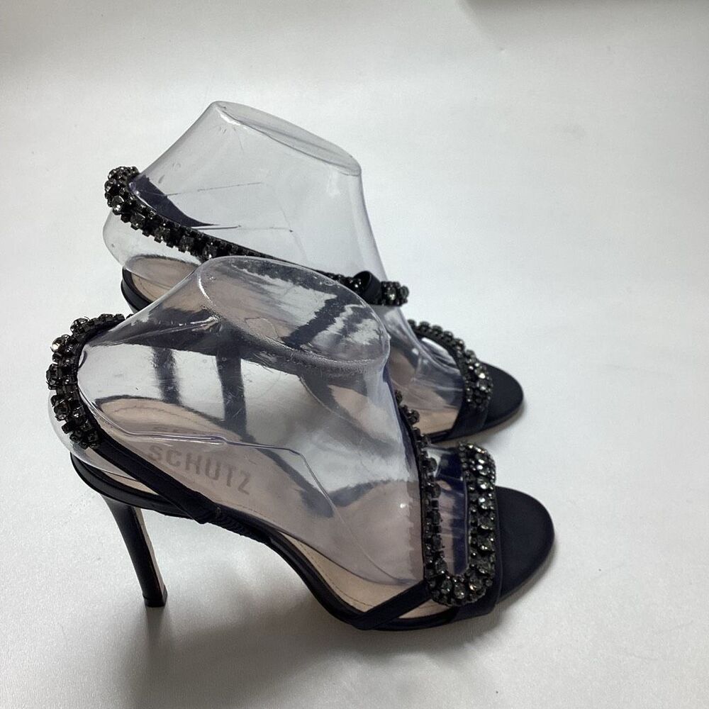 SCHUTZ Black Jeweled Strappy Heels - Picture 5 of 15